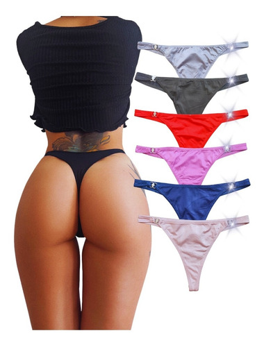 Tanga Sexy Para Mujer Ropa Interior Decoración Pack 6 Pz 