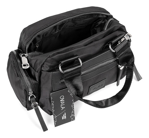 Imagen 4 de 6 de Carteras Bandoleras Mujer Negras Bolsillos Livianas Zaphir