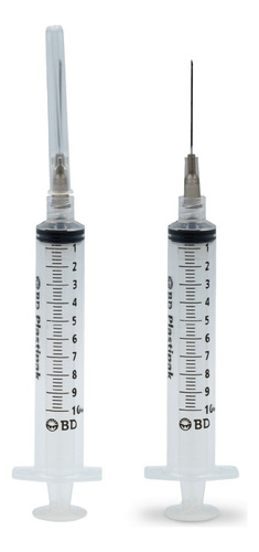 Jeringa Bd Plastipak 10 Ml 22g 32mm - (100 Piezas)