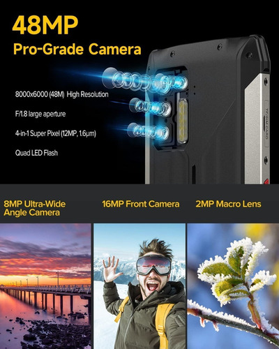Ulefone Ulefone Power Armor 13 (8gb + 128gb) Rugged Smartphone 13200mah 6.81 Fhd+ Cámara Cuádruple De 48mp Android 11 Nfc Otg Cell Phone