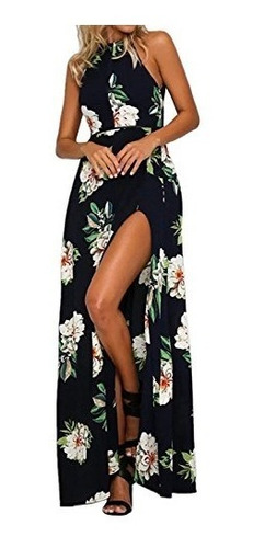 Zesica Maxi Vestido Sin Espalda Ni Mangas Estampado Floral P