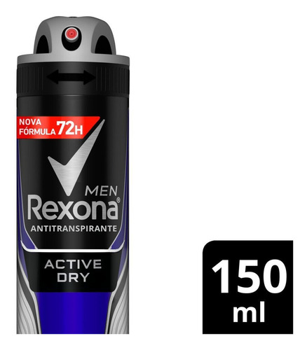 Desodorante Aerosol Masculino Active Dry Rexona Men 150ml