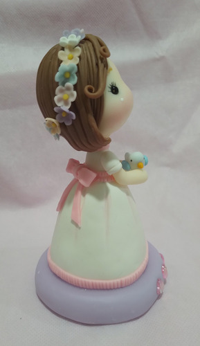 Adorno De Torta Nena De Comunión De Porcelana Fría