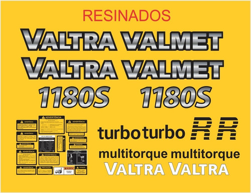 Adesivos Compatível Trator Valmet 1180s Completo R740