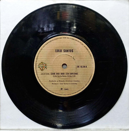 Lulu Santos Compacto 1983 Como Uma Onda / Tudo Com Você (Usado)
