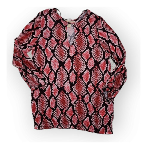 Blusa Michael Kors De Mujer Animal Print Roja Chica