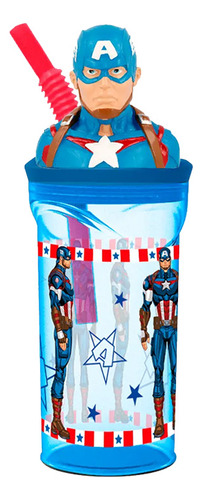 Vaso 360ml Figura 3d Avengers Captain America