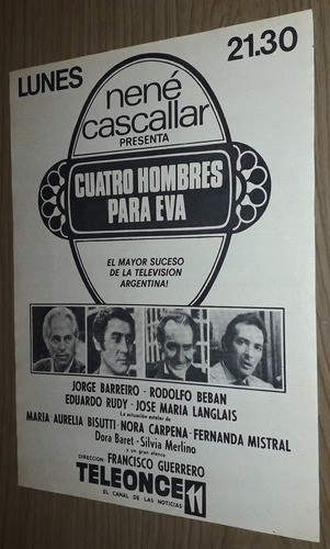 P549 Clipping Publicidad Teleonce Rodolfo Beban Año 1964 (Usado)