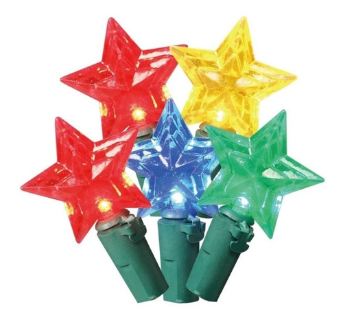 Serie Navideña De 50 Luces En Forma De Estrella De 4,4m