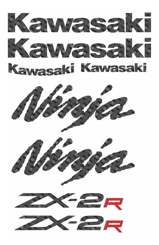 Kit Adesivos Faixa Emblema Compatível Ninja 250r Zx-2r 25016