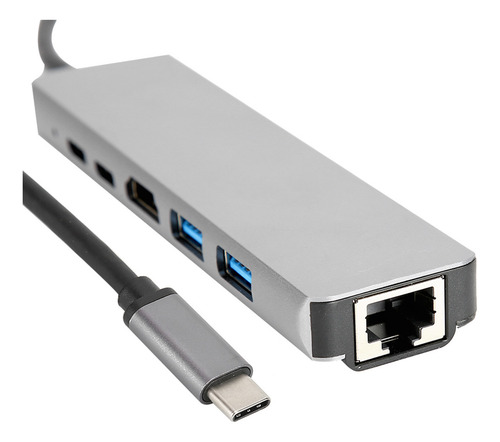 Expansor Usb Tipo C, Hub 6 En 1, Base De Expansión Multifunc