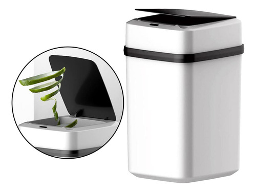 Contenedor De Basura Automático 12l Negro Negro Pequeño