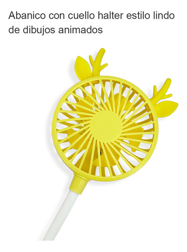 Mini Ventilador De Cuello Portátil CM-TOP FS318 Silencioso Usb Recargable Cantidad De Aspas 5 Estructura Amarillo
