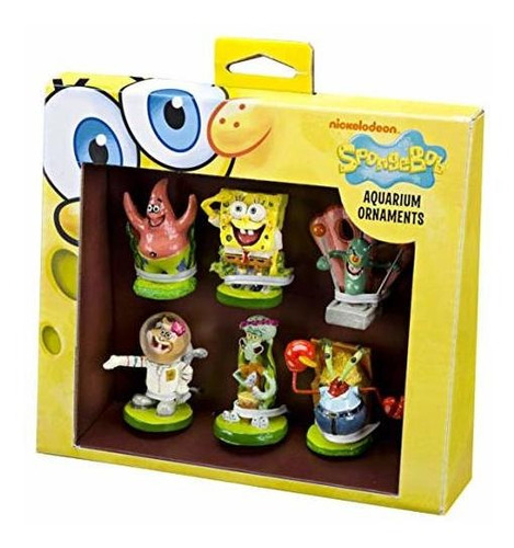 Set De 6 Personajes Para Acuario Bob Esponja 