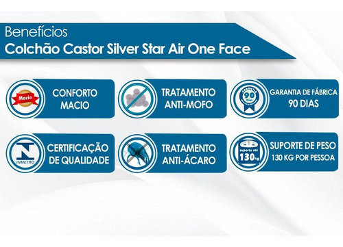 Colchão Castor Molas Pocket Silver Star Air Casal 138