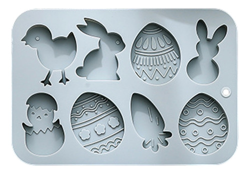 Molde De Silicona Para Huevos De Conejo De Pascua Con 8 Cavi