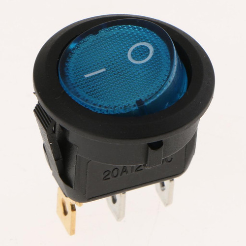 Interruptor De Botón Pulsador De Encendido / Apagado Azul