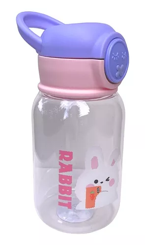 5 Botellas De Plástico Infantil Con Pico Anti Derrame 400ml