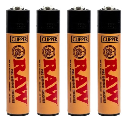 Pack 4 Encendedores Clipper Raw Café Originales