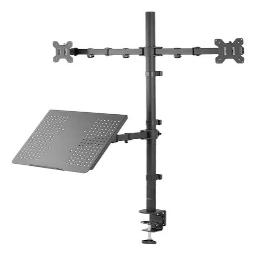 Soporte Doble 2 Monitor Y Notebook Brazo Escritorio Aspor
