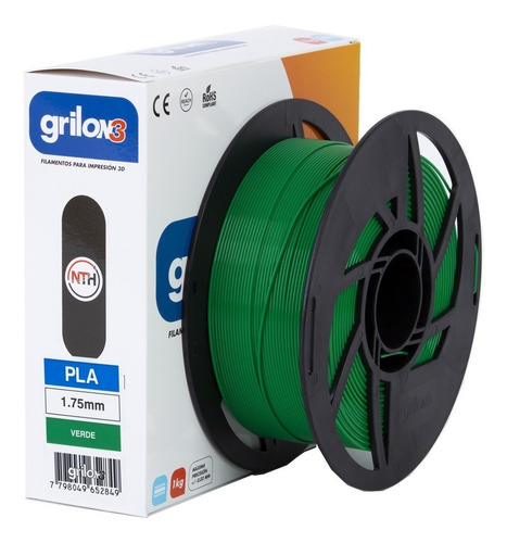 Imagen 2 de 2 de Filamento 3D PLA Grilon3 de 1.75mm y 1kg verde