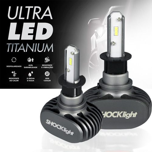 Ultra Led Shocklight 10.000 Lumens H3 50w 6000k Titanium Kit