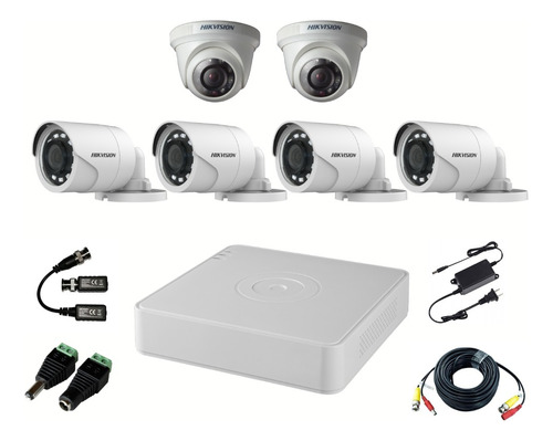 Kit 6 Cámaras Hikvision 1080 4 Ext Y 2 Int Dvr Hikvision 8ch