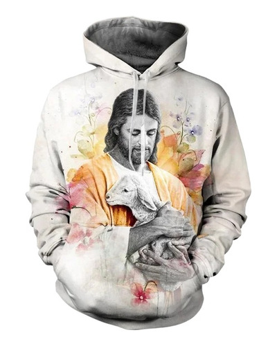 Jesucristo Imprime Sudadera Con Capucha De Manga Larga En 3d