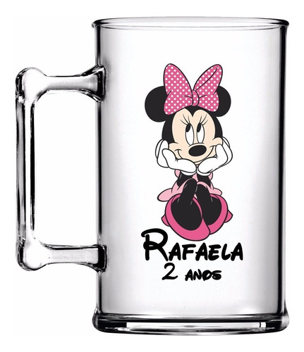 30 Canecas Acrílicas Personalizadas Minnie Rosa 300ml