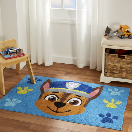 Alfombra Decorativa Paw Patrol Chase Kids, 48 X 30 Cm, Algod