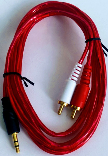 Imagen 2 de 2 de Cable 2×1 Desoxigenado 2 Rca/1×3.5mm