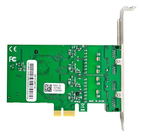 Placa De Rede Pcie X1 Realtek Rtl8111h Quad Port Rj45 Nic