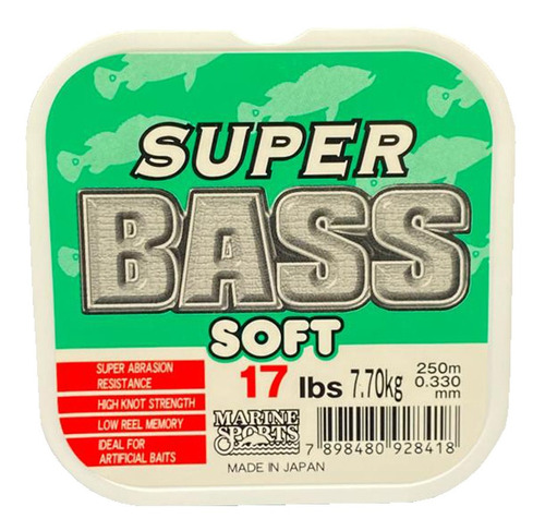 Linha Monofilamento Super Bass Soft Marine 0,330mm 250m 17lb