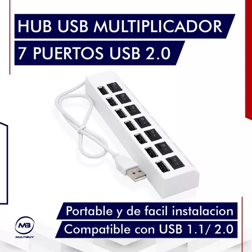 MULTIPLICADOR USB 7 PUERTOS 2.0