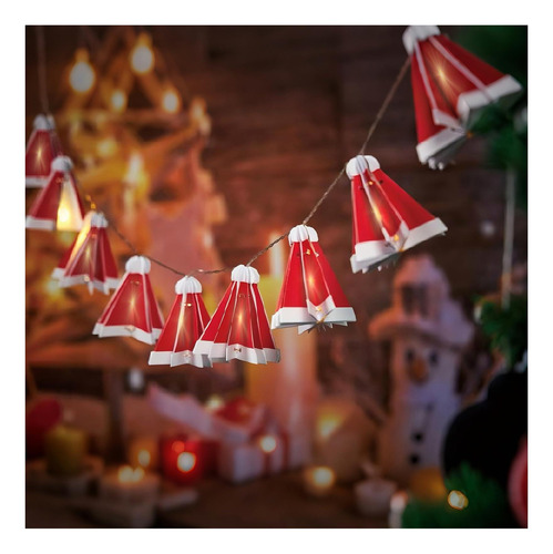 Luces De Cuerda De Navidad, 10 Led Santa Claus Lights Hat.