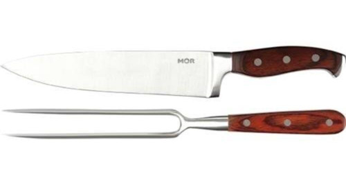 Imagem 2 de 4 de Kit Churrasco Faca E Garfo Mor 8 Pol Steel Em Aço Inox 3944
