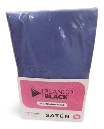 Imagen 2 de 5 de Sabana Ajustable Blanco Black Saten Queen