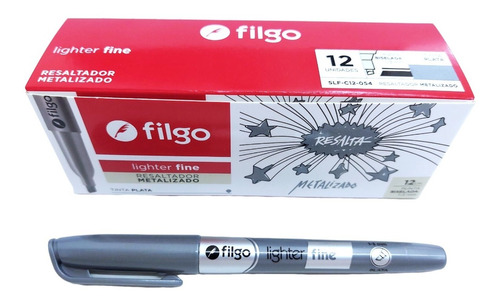 Set Resaltadores Filgo X 12 Colores Metalizados Fine Lighter