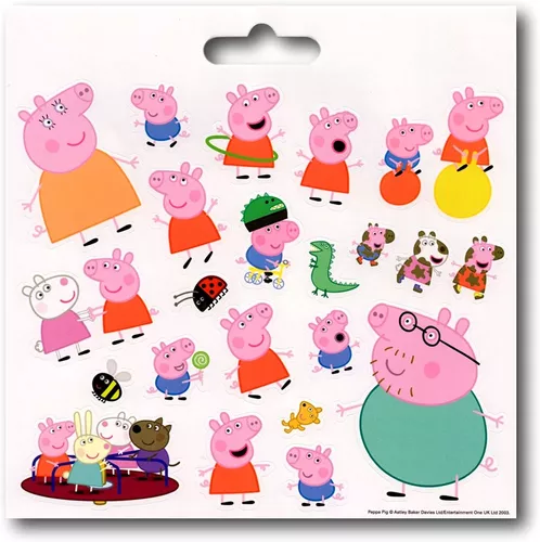 Pegatinas de Peppa Pig para recuerdos de fiestas 12láminas de