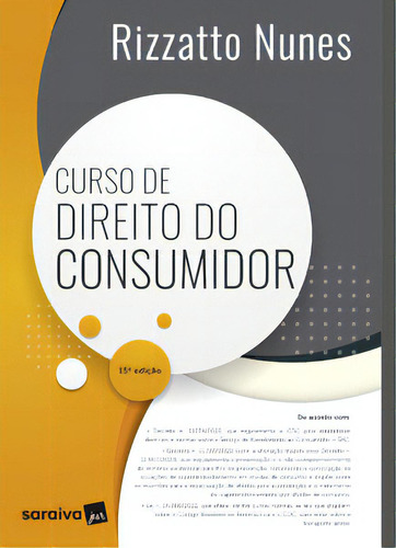 Curso De Direito Do Consumidor, De Nunes Rizzatto. Editorial Saraiva Jur, Tapa Mole, Edición 15 En Português, 2024