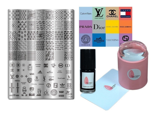 Kit Placas Carimbos Unhas Marcas Famosas Apipila A28