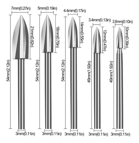 5 Brocas Para Tallar Madera, Taladro Para Grabar
