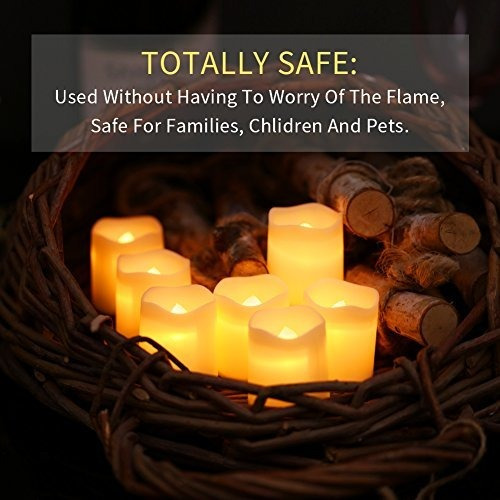 Velas Led Decorativas De Plastico Regulables Blanco 24 Pzas