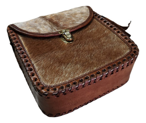 Bolso Vaqueta Pelo Vaca Cuero Piel Artesanal Tejido Tradicio