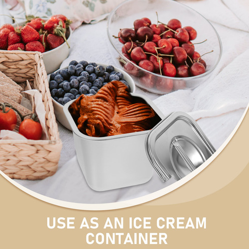 Contenedor De Helado De Acero Inoxidable Congelador Food Sto