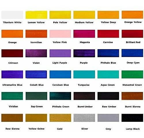 Kit Pintura Acrilica T 36 Colores Acabado Semimate