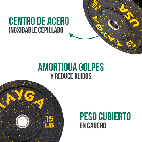Par Disco Bumper Hi Temp 15 Lb C/u Negro/amarillo Tayga