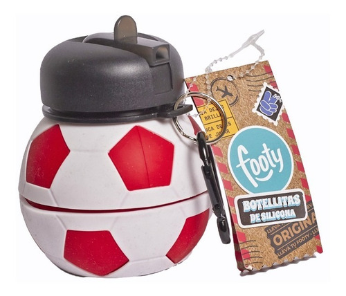 Imagen 1 de 3 de Botella Footy Escolar Silicona Plegable Con Pico Vaso