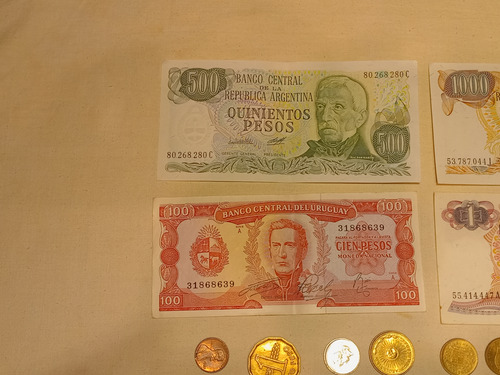 Billetes Y Monedas Antiguas Lote X 32 Sc- Argen Uruguay