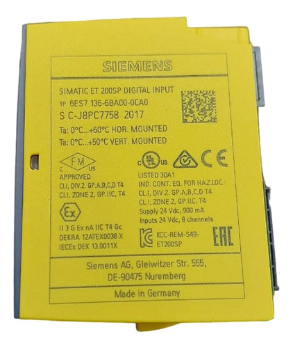 Modulo Electronico Et 200sp Simatic F-di 4/8 Hf Siemens